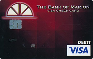 red pixel debit card design