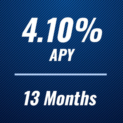 4.10% APR for 13 months CD
