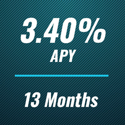 3.40% APR for 13 months CD