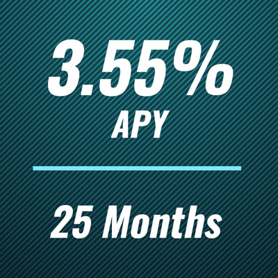 3.55% APR for 25 months CD